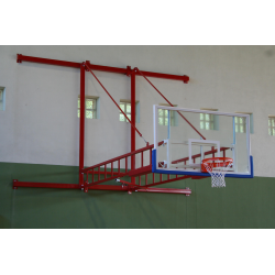 Folding basket system on the wall
