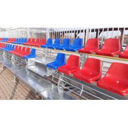 Plastic chairs for grandstands and bleachers
