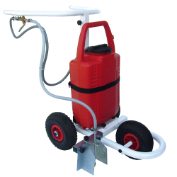 Field marker trolley with battery