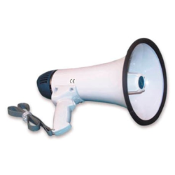 Battery powered megaphone for athletics