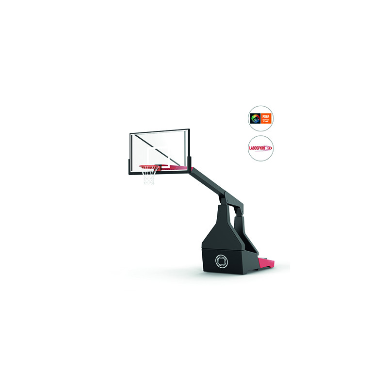 Impianto basket oleodinamico certificato FIBA, sbalzo cm.330