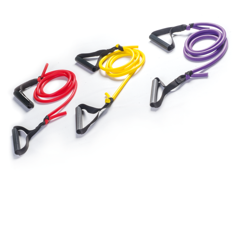 Red elastic band with handles