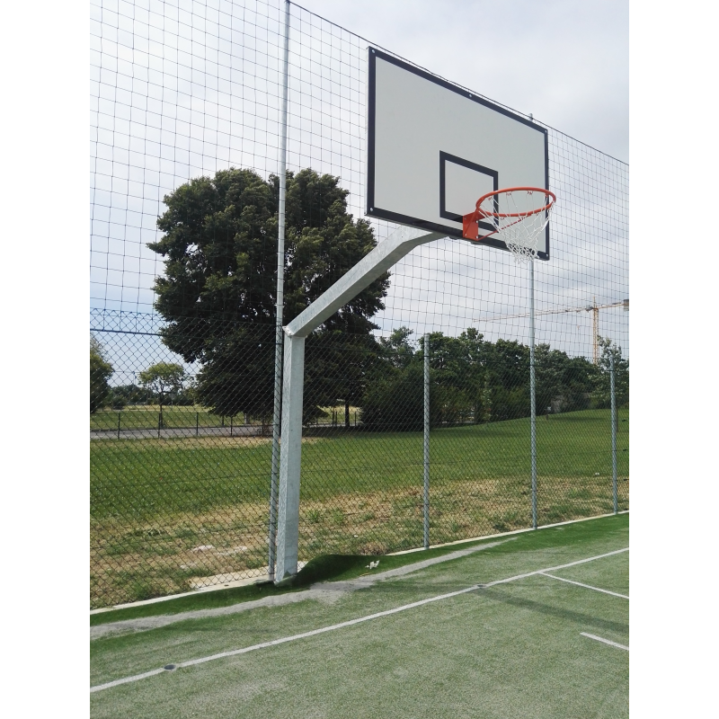 Coppia impianto basket  monotubolare sbalzo 165 cm. CERTIFICATO A NORMA UNI EN 1270