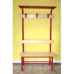 Dressing bench with seat, hat rack 3 hangers, 1 m.