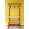 Dressing bench with seat, backrest,clother hanger hooks and roof m.1