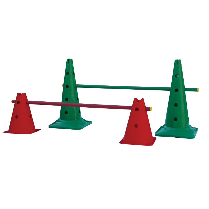 Set ostacoli con coni altezza 50 cm
