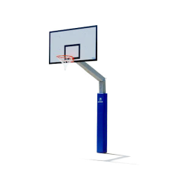 Coppia impianto basket monotubolare con piastra.CERTIFICATO A NORMA UNI EN 1270