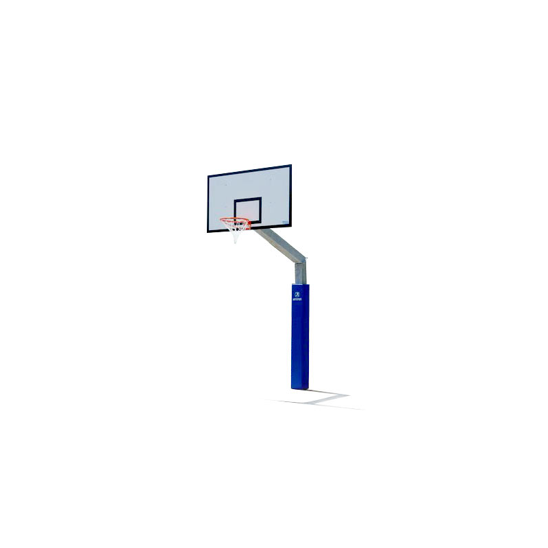 Coppia impianto basket monotubolare con piastra.CERTIFICATO A NORMA UNI EN 1270