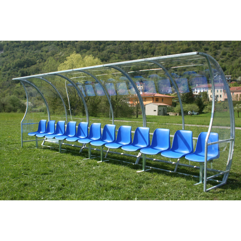 Panchina coperta per stadi e campi di calcio