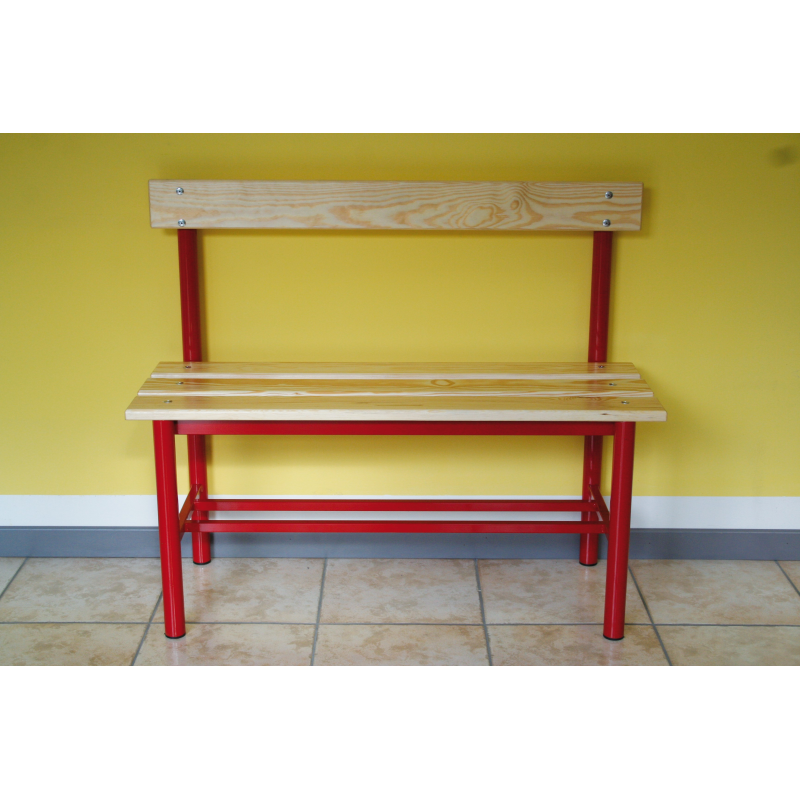 Bench for dressing room with back