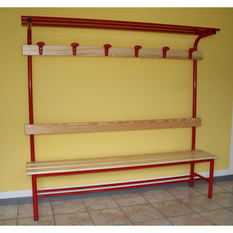 Dressing bench with seat, backerest,clother hanger hooks and roof m.2