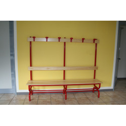 Dressing bench with seat, backerest and clother hanger hooks m.2