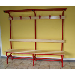 Dressing bench with seat, backerest,clother hanger hooks and roof m.2