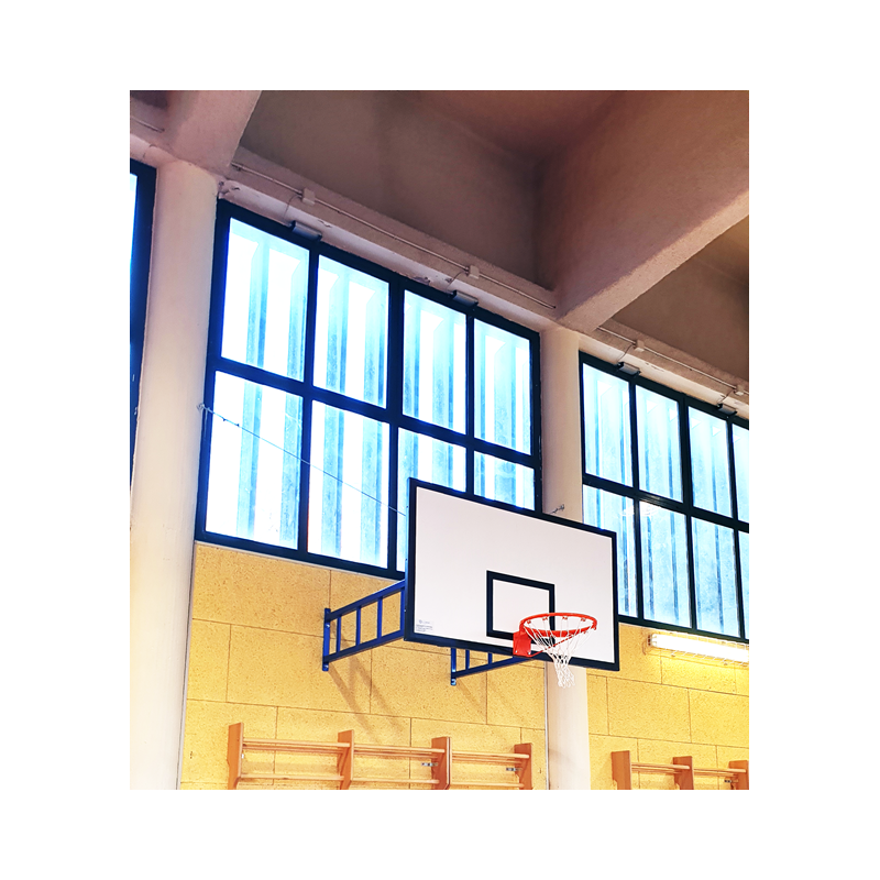 Wall-mounted basketball backboards overhang 185 cm