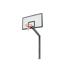 Impianto basket monotubolare con piastra, sbalzo cm.220.CERTIFICATO A NORMA UNI EN 1270