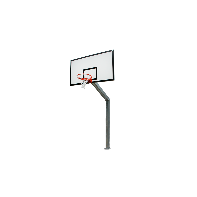 Impianto basket monotubolare con piastra, sbalzo cm.220.CERTIFICATO A NORMA UNI EN 1270