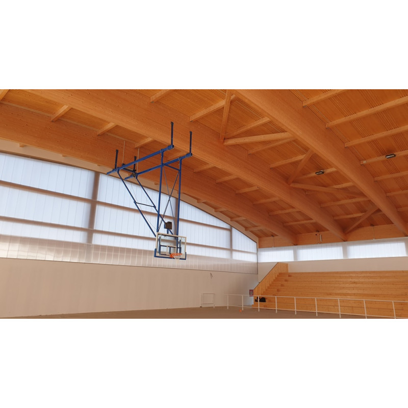 Impianto basket sollevabile a soffitto approvato FIBA