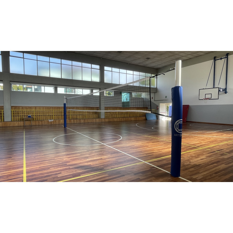 Impianto pallavolo monotubolare in alluminio con bussole