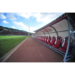 Bench with synthetic leather seats