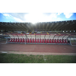 Bench with synthetic leather seats