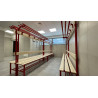 Dressing bench with seat, backerest,clother hanger hooks and roof m.2